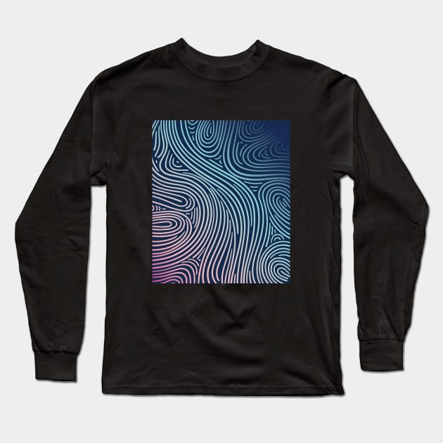 Colorful doodle art in pink and purple shades. Modern abstract digital drawing I enjoyed creating. Long Sleeve T-Shirt by azziella
